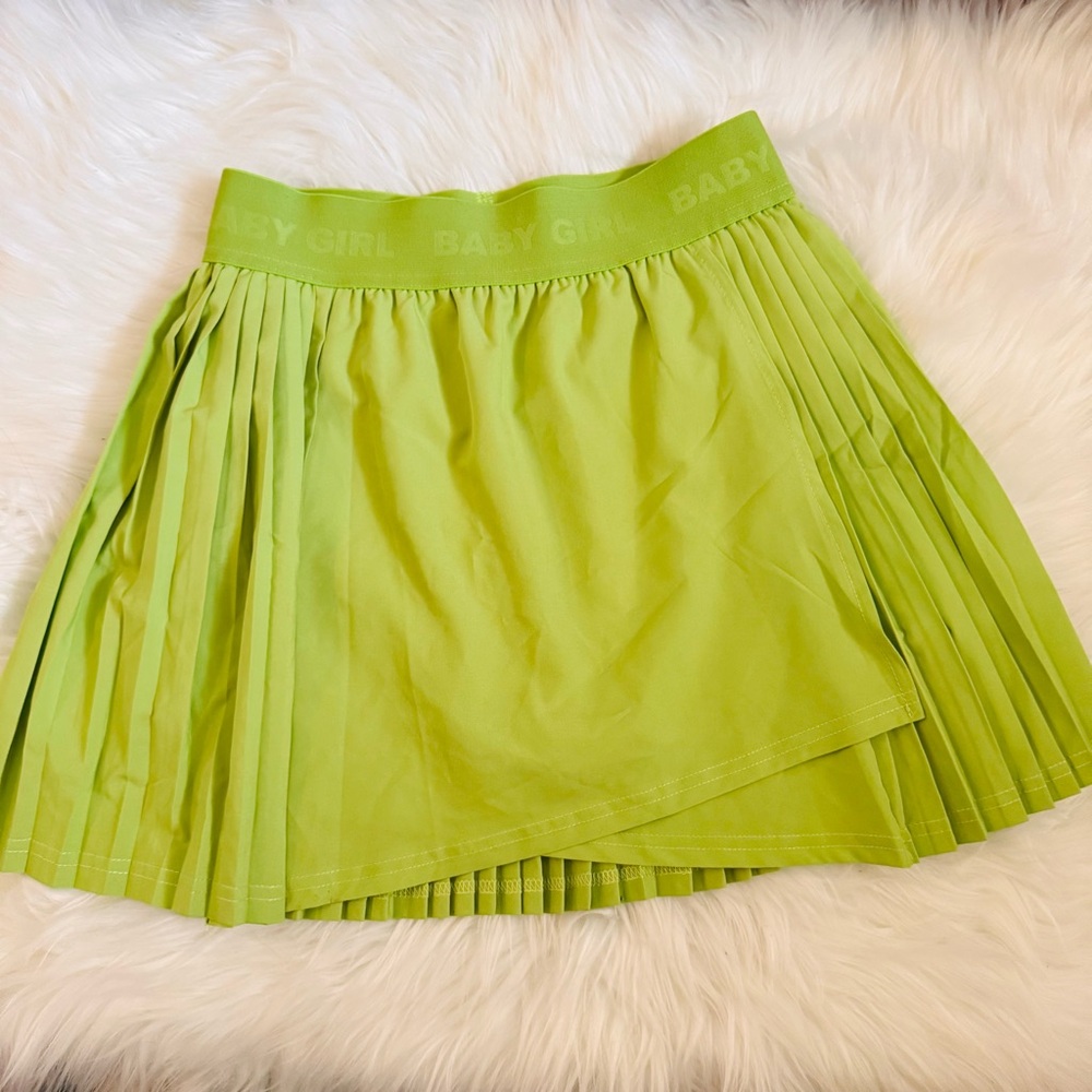 LA + Image high waist cute babygirl logo pleated tennis skirt
